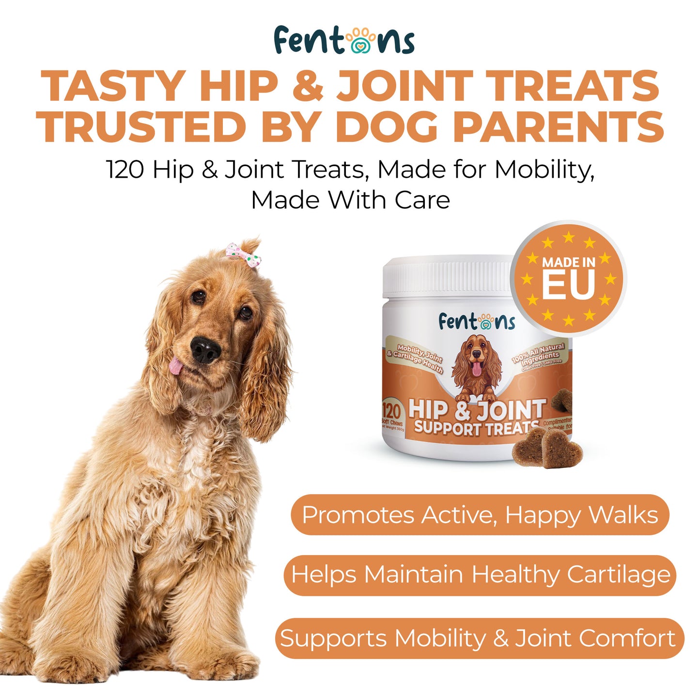 Dog Hip & Joint Treats - Supports Mobility, Immunity & Walks For Life