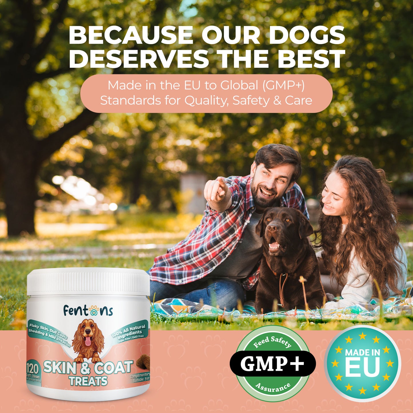 Dog Skin & Coat Health Treats - Supports Healthier Skin, Cleaner Coats & Dog Envy