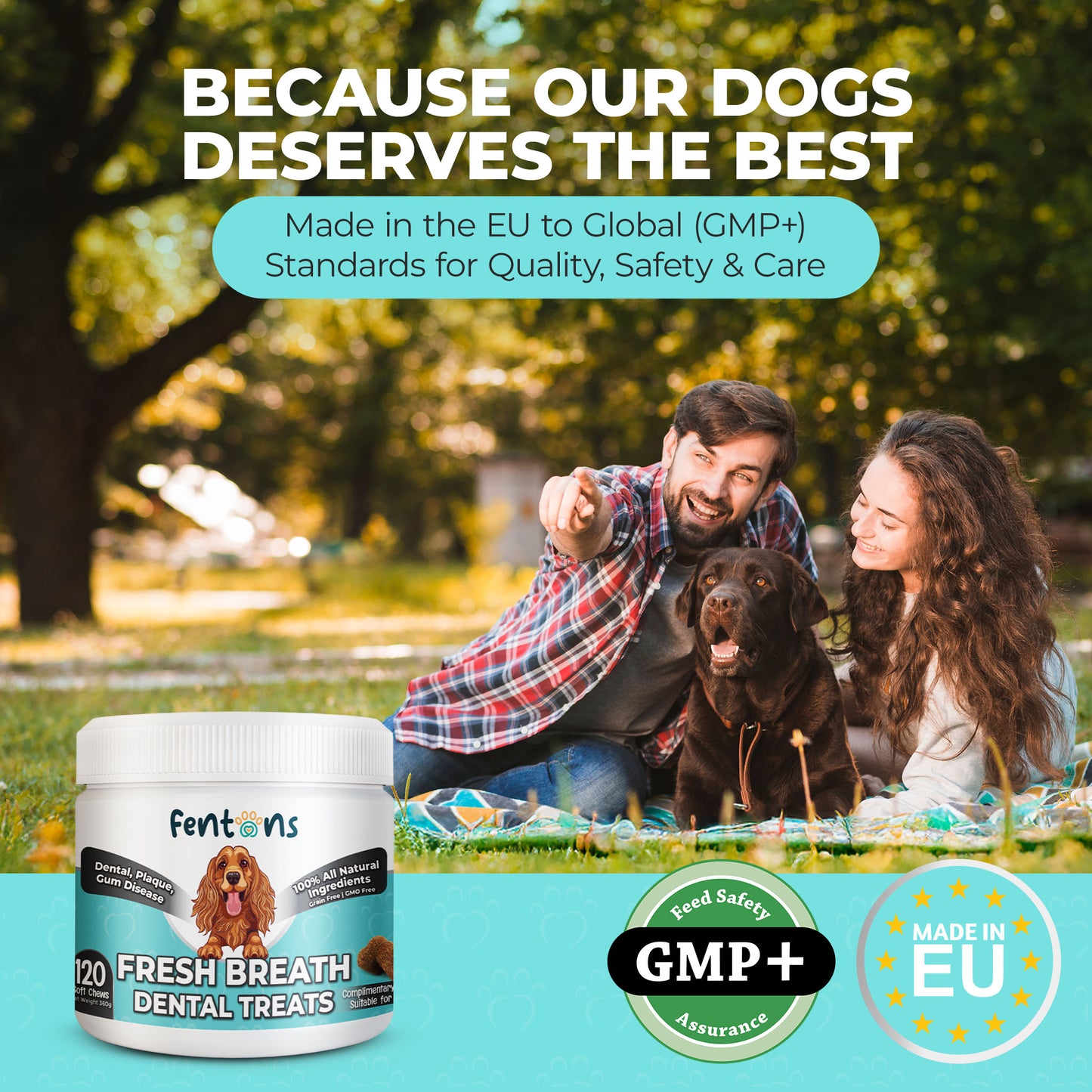 Dog Fresh Breath & Dental Chews - Supports Healthy Teeth, Healthy Gums & Pawsome Dog Licks