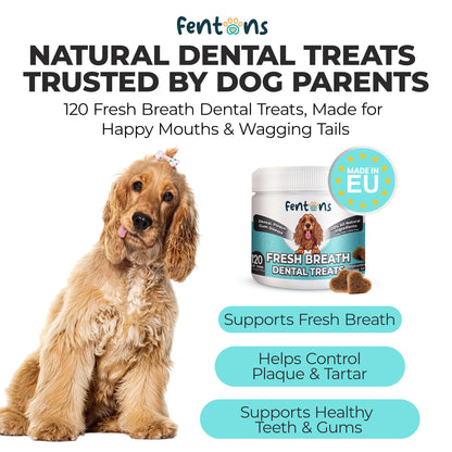 Dog Fresh Breath & Dental Chews - Supports Healthy Teeth, Healthy Gums & Pawsome Dog Licks