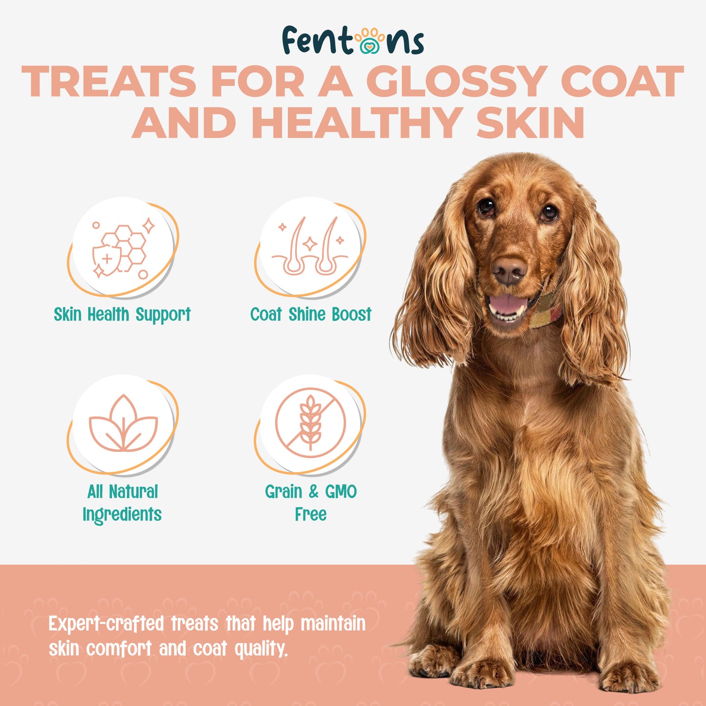 Dog Skin & Coat Health Treats - Supports Healthier Skin, Cleaner Coats & Dog Envy