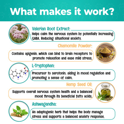 Dog Calming Treats - Supports Stress, Anxiety and Behavioural Issues